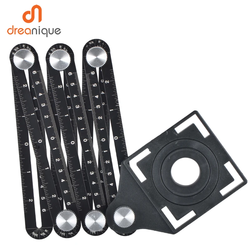 AU Alloy Angle Ruler Finder Measuring Ruler Tile 6-fold Perforated Mold Template Tool Locator Drill Guide Tile Hole Glass Tile