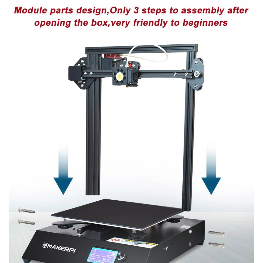 Official MakerPi 3d Printer P2 Fully Open Source with Resume Funcations Diy Quickly Assembly 260*260*260mm Metal Base Filament