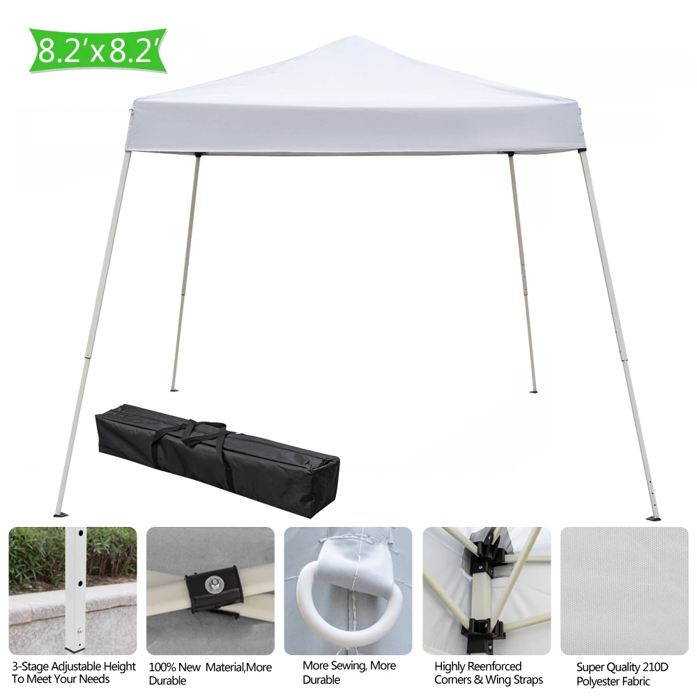 2.5 x 2.5m Portable Home Use Waterproof Folding Tent White for Wedding Camping, Parking and other parties