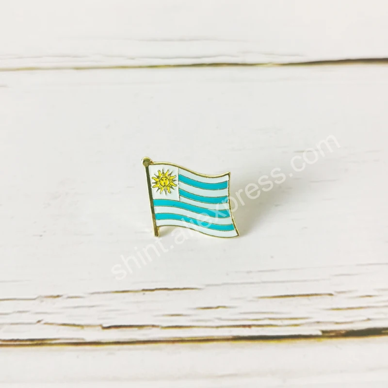 Uruguay National Flag Embroidery Patches Badge Shield And Square Shape Pin One Set On The Cloth Armband   Backpack  Decoration