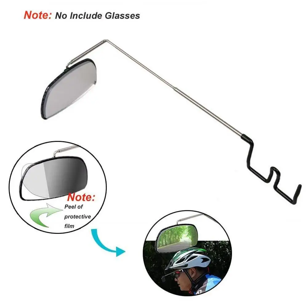 Bike Aluminum Bicycle Cycling Horse Riding Glass Mirror 360 Adjustment Rear View Mount Mirror Helmet Eyeglass Rear View A3S5