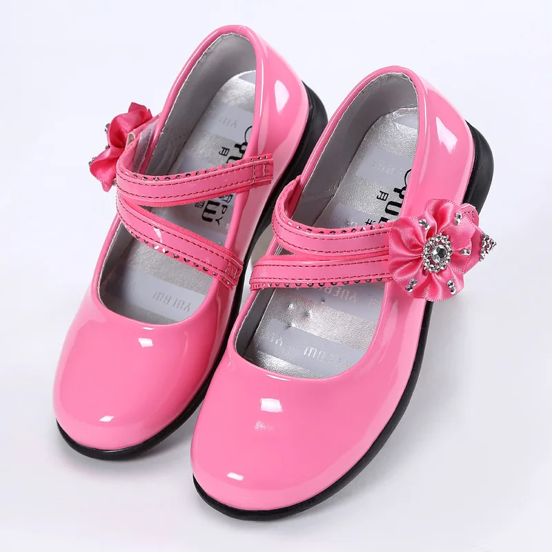 Autumn Girls Flower Ballet Flats Baby Dance Party Girls Shoes Glitter Children Shoes Gold Bling Princess Shoes 3-15 years Kids