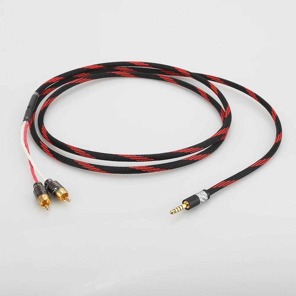 

HIFI Audio 4.4mm 5 Pole Male Balanced to 2 RCA Upgraded Cable For pha2a wm1a 1z zx300a audio extension interconnect cable