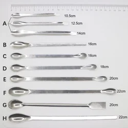 Cuillère médicale ronde en acier inoxydable pour laboratoire dentaire, louche, spatule, corne, outils pratiques pour la maison, l'expérience de chimie, la pharmacie