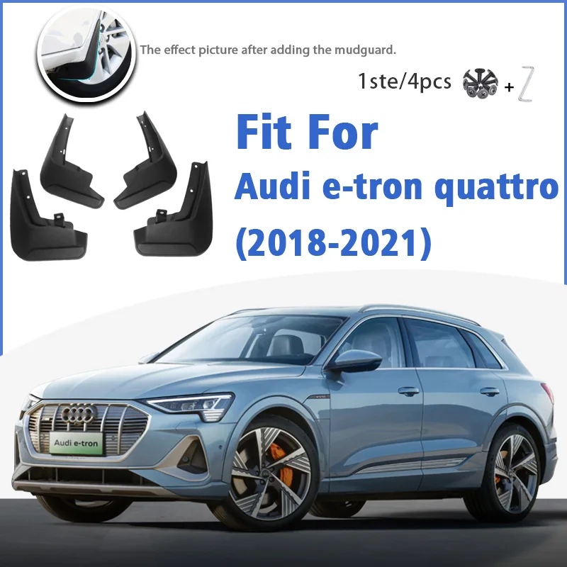 

Mudguard For Audi e-tron quattro 2018 2019 2020 2021 Front Rear 4pcs Mudflaps Mudguards Car Accessories Splash Guard Fender