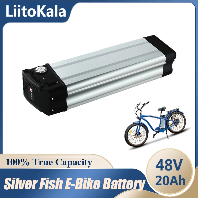 LiitoKala Silver Fish Ebike battery 24V 36V 48V 60V 10Ah 12Ah 15Ah 20Ah 30Ah for G-Hybrid City Bike Folding Bike E-bike Battery