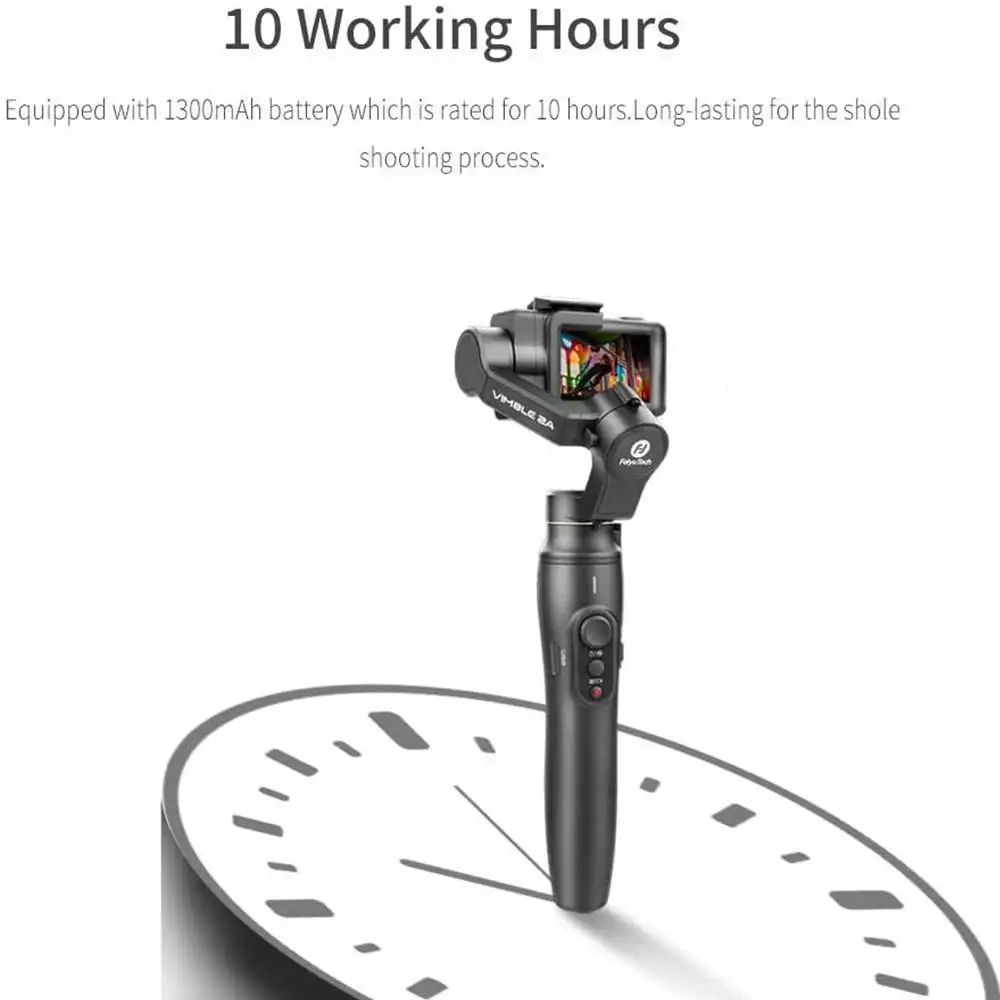 FeiyuTech-Vimble 2A 3 축 짐벌 휴대용 안정기, GoPro Hero 8/7/6/5 액션 카메라 자전거/헬멧/자동차 조립