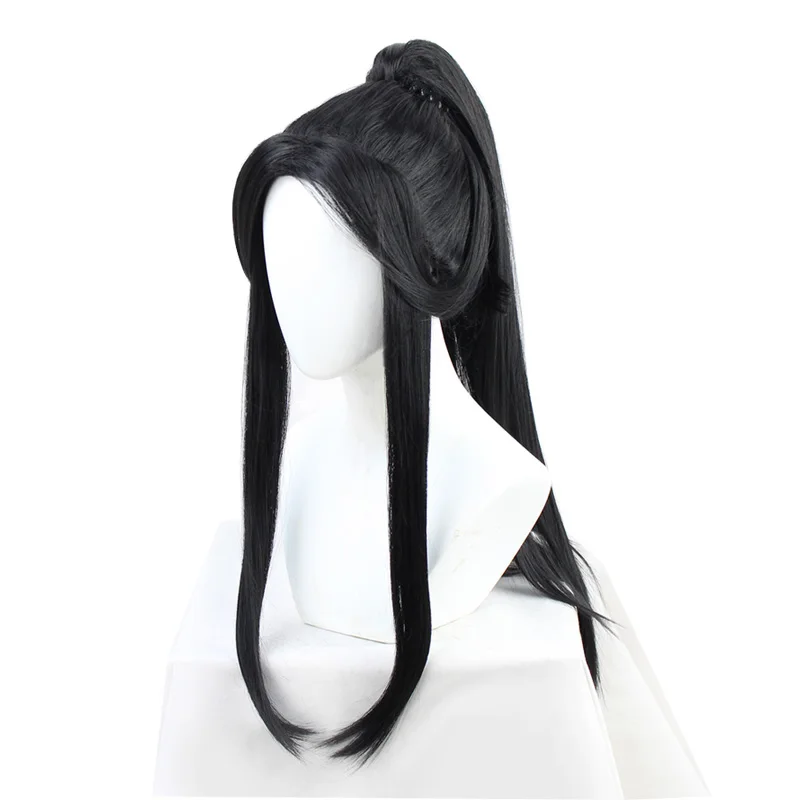 Chu Wanning Cosplay Costume Anime Er Ha Cosplay Wig Black Straight Synthetic Hair Ancientry Wig For Women Men Halloween