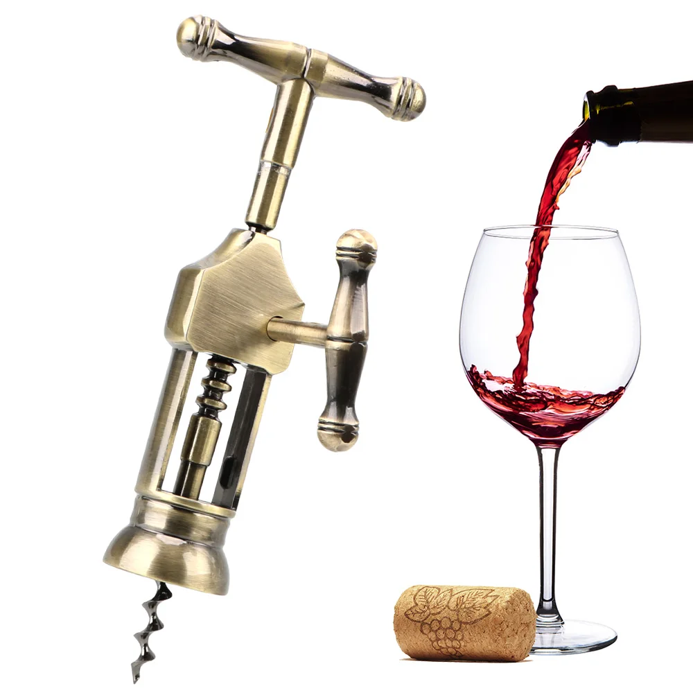 Bar Tools Bottle Opener Cork Wine Opener Gadgets Rack Pinion Corkscrew Kichen Accessories Vintage Style