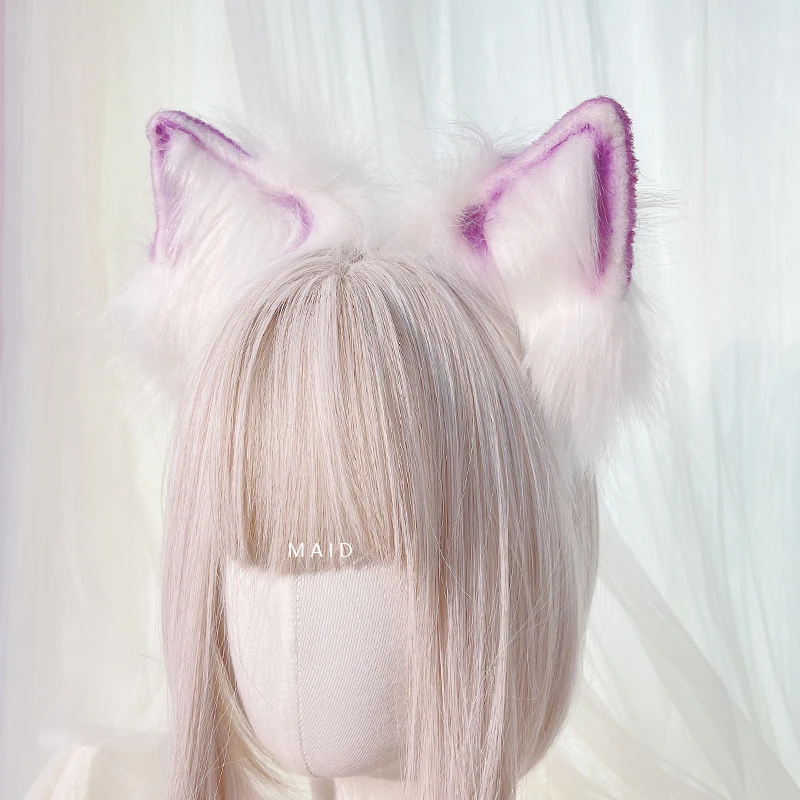 Handmade cat ear hairband homemade dyed beast ear kc cute Lolita headdress