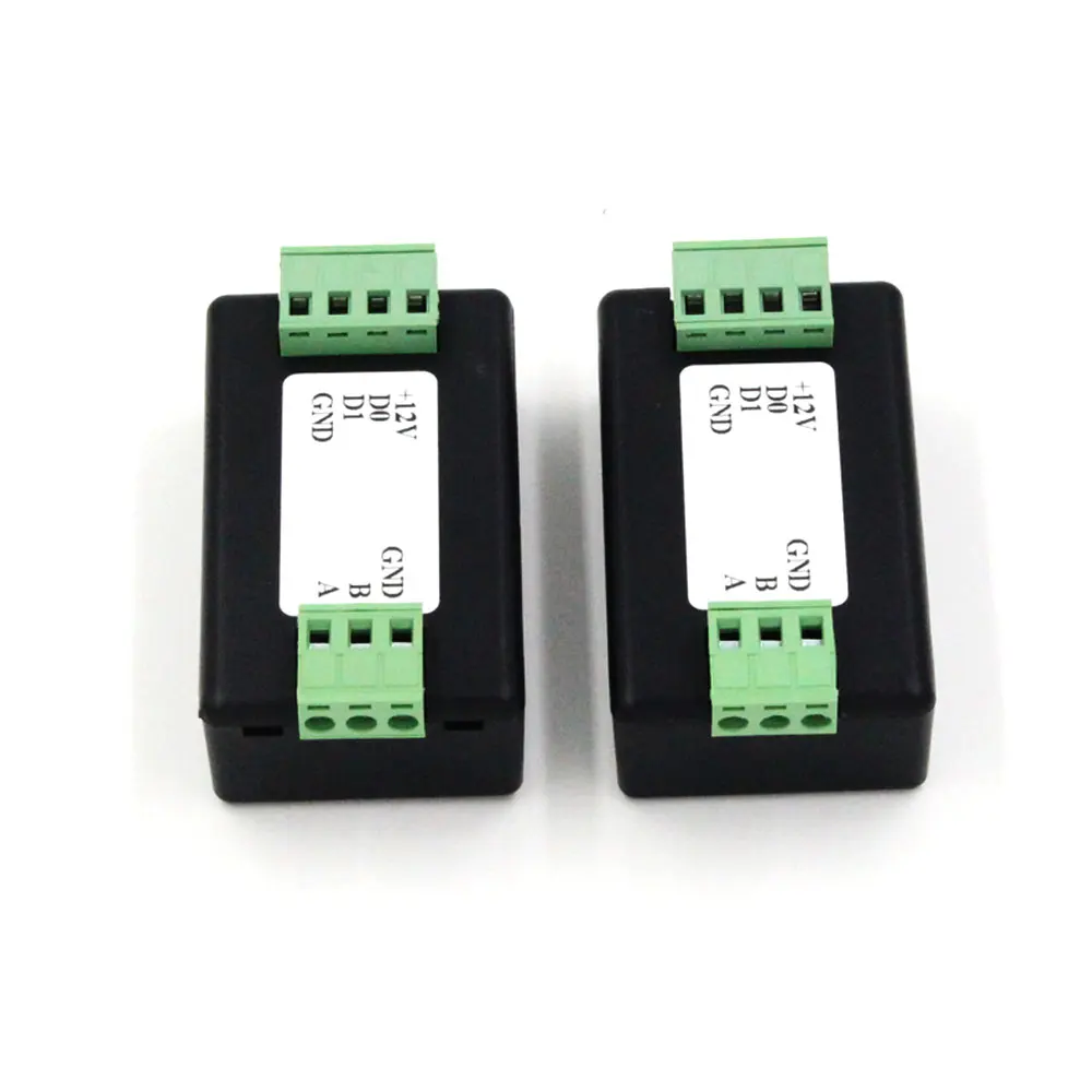 1pair Wiegand Signal Extender / Wiegand Format To RS485 Converter, Automatically Recognizes All WG Formats Extend Up To 500M