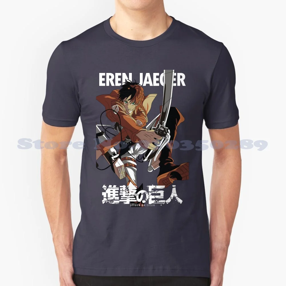 Eren 100% Cotton T-Shirt Eren Titan Anime Action Cute Kawaii Aot