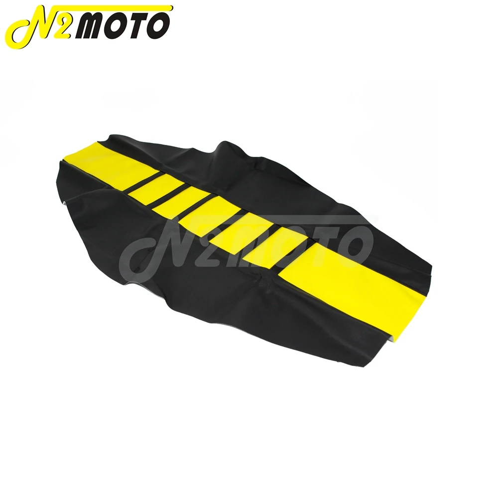 Black&Yellow RM 125 Seat Cover Motocross Enduro Ribbed Seat Cover Traction Gripper for Suzuki DR650 DRZ RMZ RM-Z 650 125 250 450