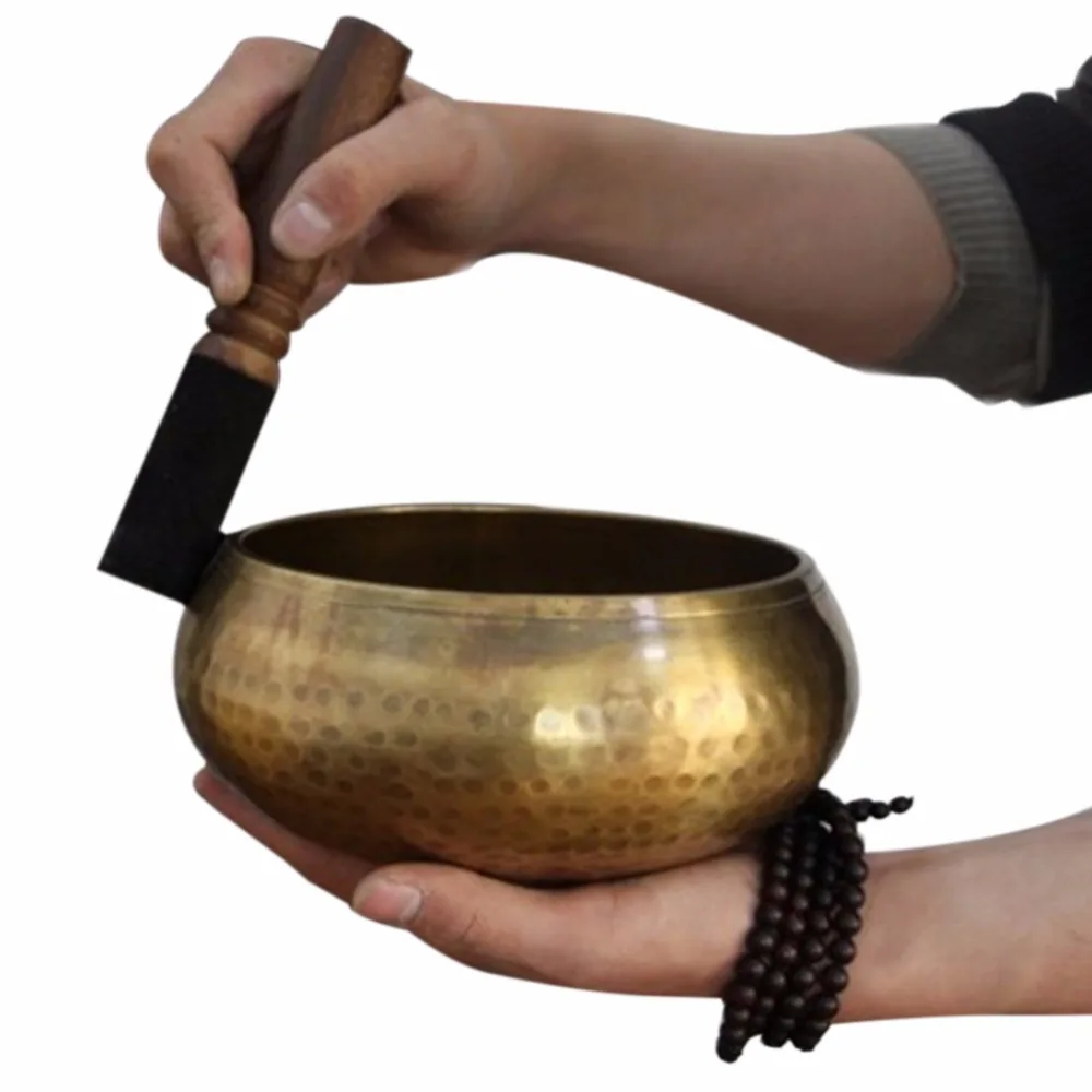 New 2021 Copper Crafted Gilt Yoga Singing Bowl Buddhism Tibetan Chakra Meditation Meditation Singing Bowls