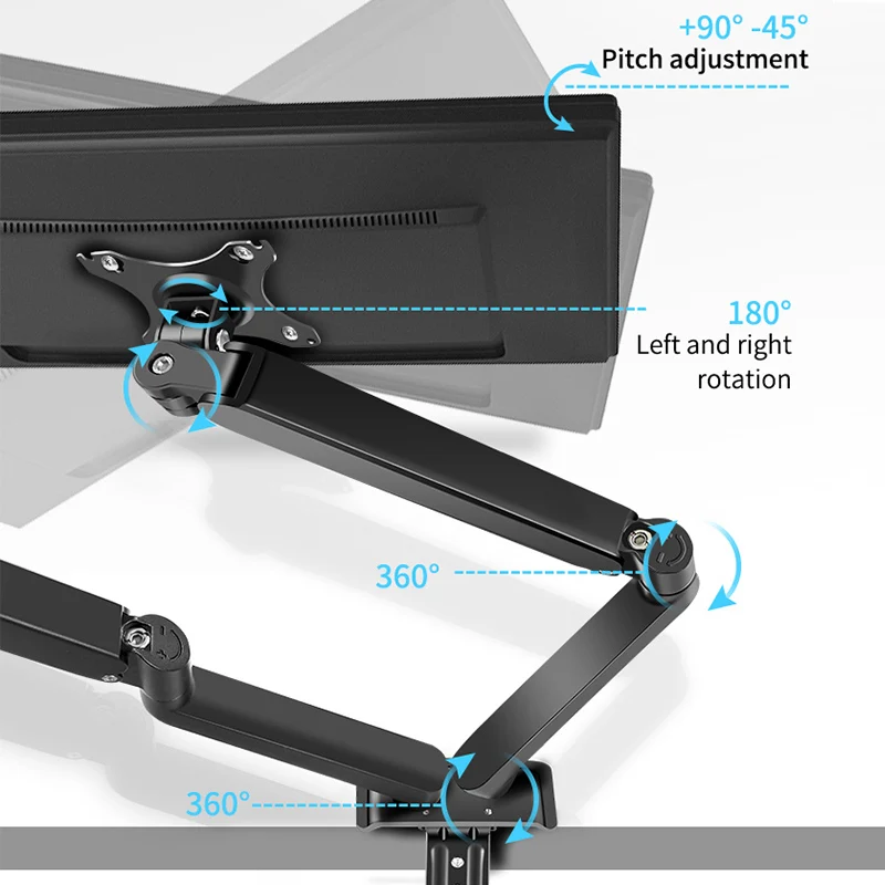 HILLPORT 17-30 "Doppel Monitor Schreibtisch Halter Arm Gas Frühling Full-Motion LCD Suporte TV Montieren Ergonomica Stehen clamp Halterung PC M22