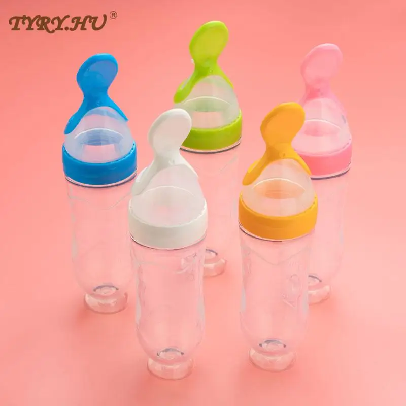 1PC Baby Feeding Bottle Toddler Silicone Squeeze Feeding Spoon Milk Bottle Baby Training Feeder Food Supplement