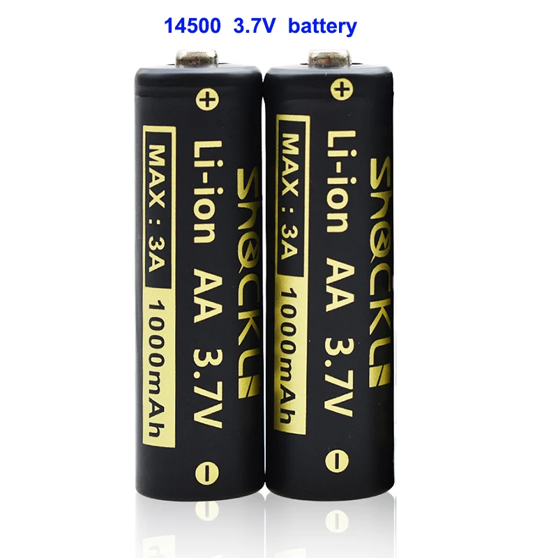 Shockli  2-8pcs 14500 1000mAh  3.7V li-ion rechargeable Batteries AA Battery Lithium Cell for Led Flashlight Headlamps Toys