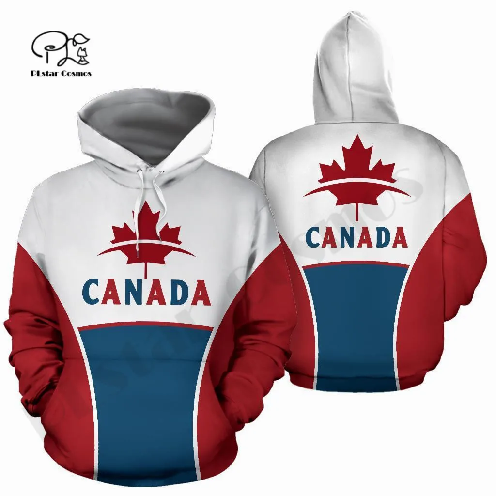 PLstar Cosmos 3DPrint Newest Culture Canada Flag Funny Premium Awsome Unique Harajuku Streetwear Unisex Hoodie/SweatshirtZip F-1