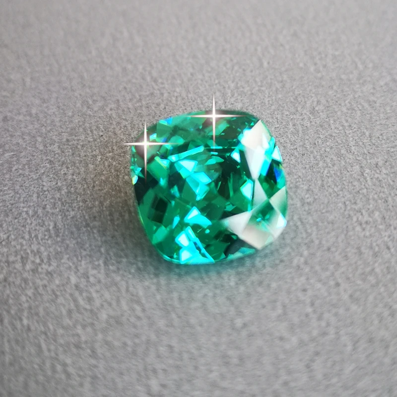 Square Green Paraiba Tourmaline square shape top quality beads loose fancy vivid white stones for jewelry making CZ DIY