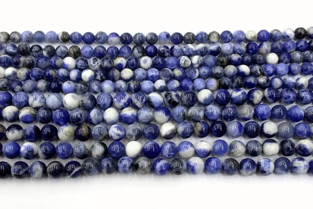 Natural Sodalite Round Loose Beads Strand 4/6/8/10MM For Jewelry DIY Making Necklace Bracelet