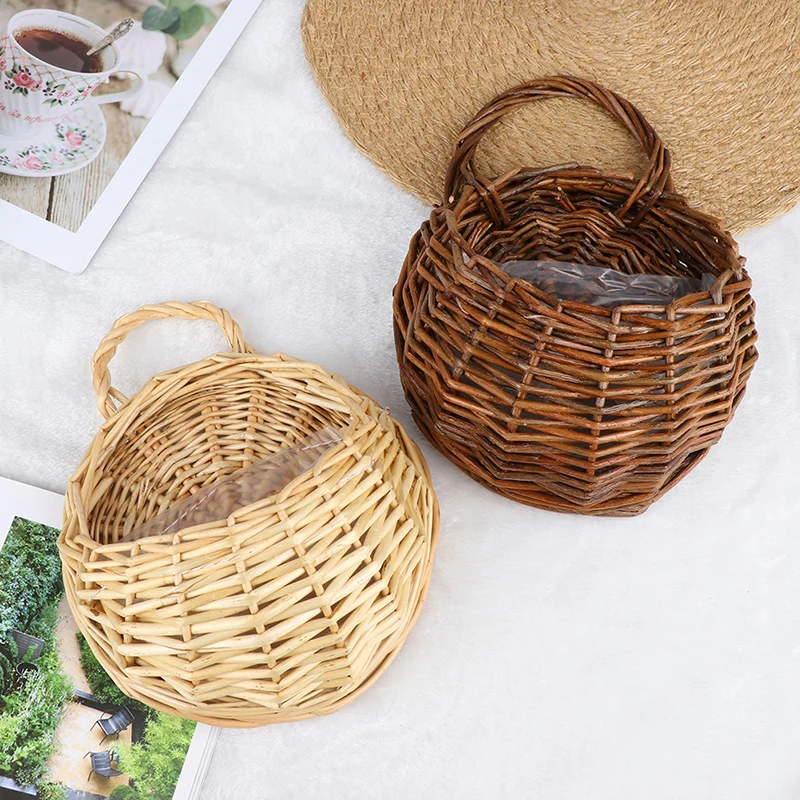 Seagrass Wickerwork Basket Rattan Hanging Plant Planting Flower Pot Storage Laundry Basket Cesta Mimbre Home Garden Decorative