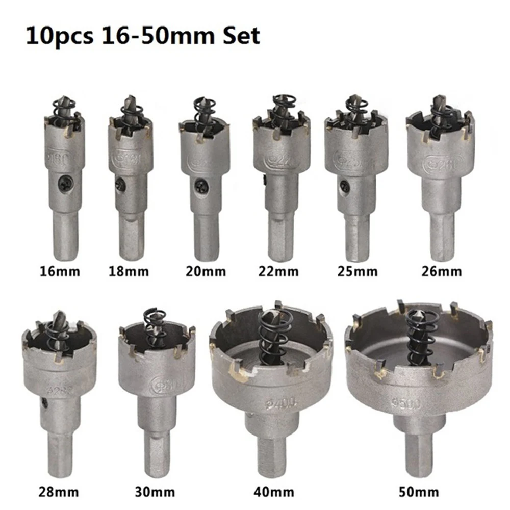 

TCT Drill Bit 16-53mm Hole Saw Set Carbide Tipped Wood Metal Core Cutter