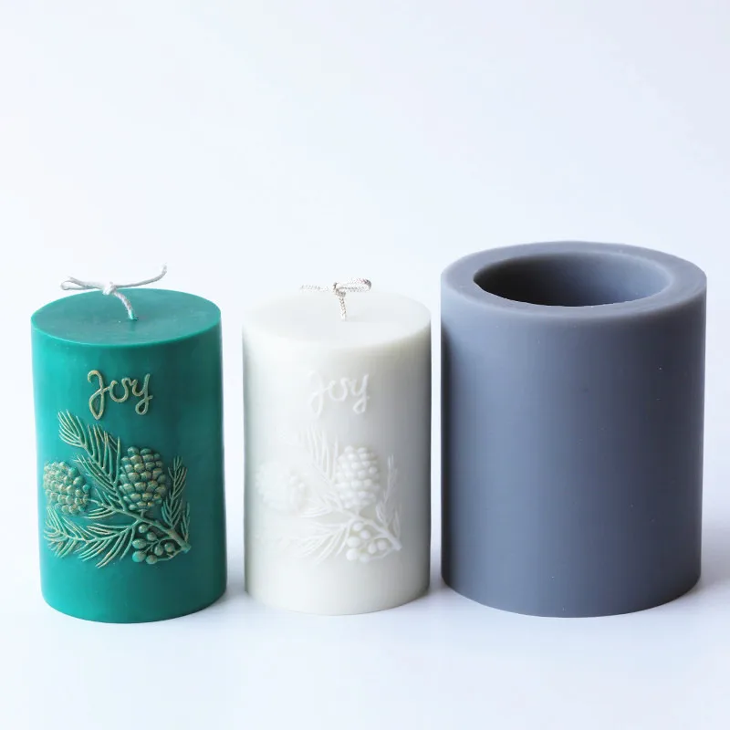 Creative Cylindrical Candle Mold for Candle Making Means Harvest Pine Cone Relief DIY Material for Blessing Aroma candle Mold