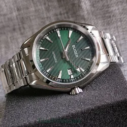 40mm Automatic Men's Watch Date Display ese NH35A Green Dial Luminous Sapphire Crystal Screw In Crown Stainless Steel