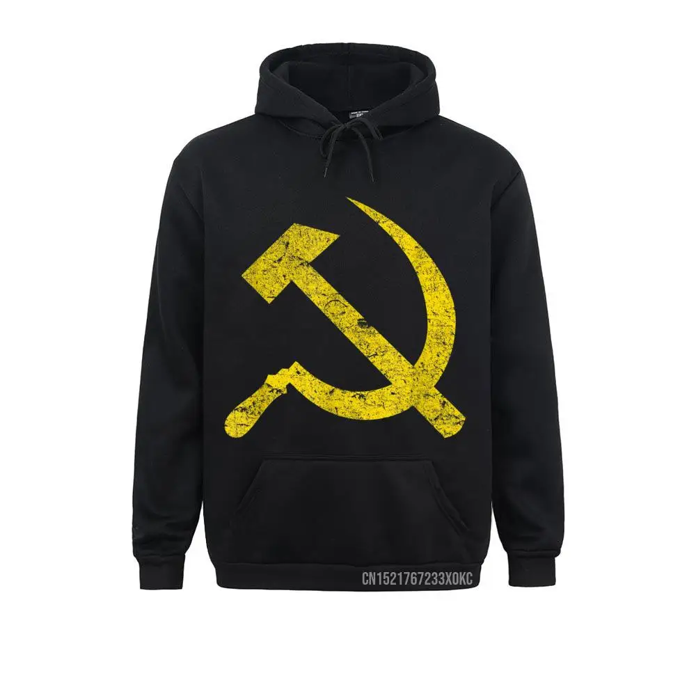 Socialist Hammer And Sickle Vintage Hoodie Street Long Sleeve Hoodies Winter/Fall Men Sweatshirts Design Sportswears Discount