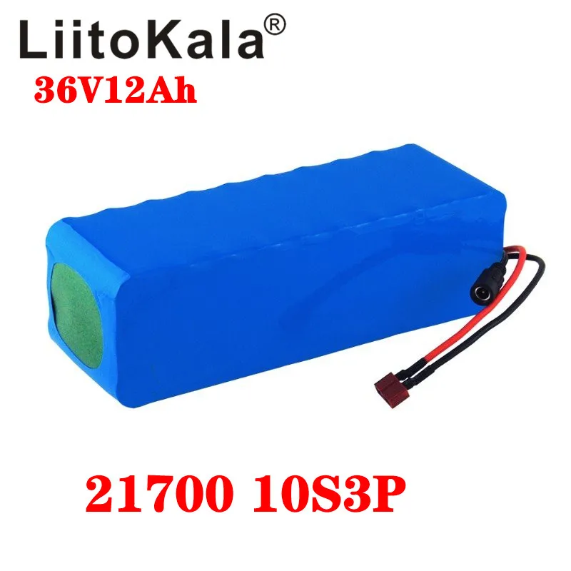 

LiitoKala 36V battery 21700 4000mah 10S3P 12Ah battery pack 500W high power battery 36V 12000mAh Ebike electric bicycle BMS