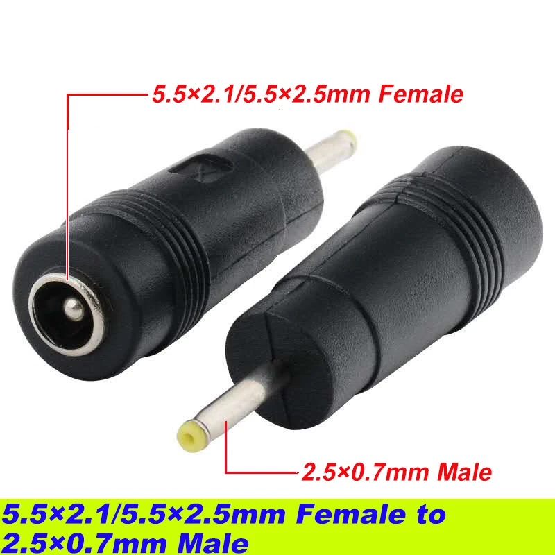 1pcs DC Connector 5.5 x 2.1/5.5×2.5mm Female to 2.5×0.7、3.0×1.1、3.5×1.35、4.0×1.7、4.8×1.7、5.5×2.1mm Male Laptop Power Adapter