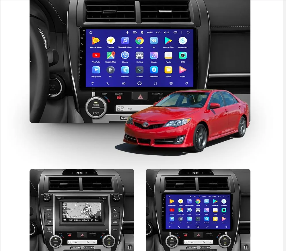 Car dvd player For Toyota Camry 7 2012-2017 Android 10.0 Stereo GPS Navigation Multimedia Auto Radio Player stereo HeadUnit dsp