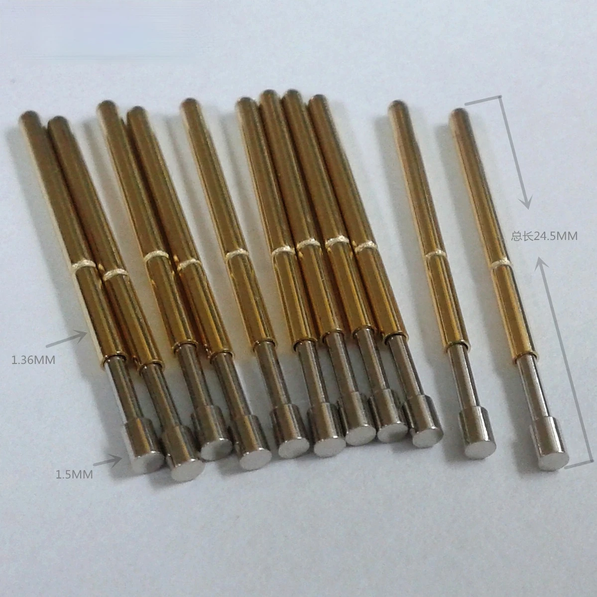 100Pcs 1.5MM Flat Head Pogo Pin 24.5MM Flat Head Test Pin P160-G2 Test Pin