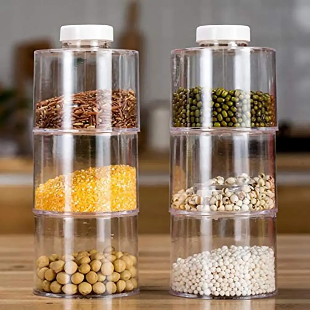 

6PCS Stackable Storage Jar Spice Storage Boxes Spice Tower Racks Transparent Seasoning Cans Kitchen Tools Kitchen Canister Sets