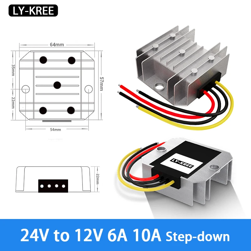 LY-KREE 24v to 12v 6A 10A step down voltage converter Step-down module dc dc converter Depressurizer waterproof free shipping