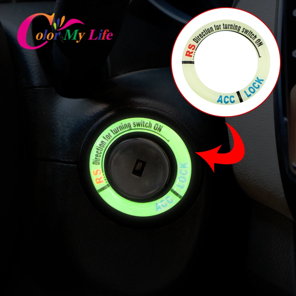 Car Key Ring Sticker Luminous Ignition Switch Cover for Nissan Micra Leaf Teana Note Almera Classic Qashqai Pulsar Micra Juke