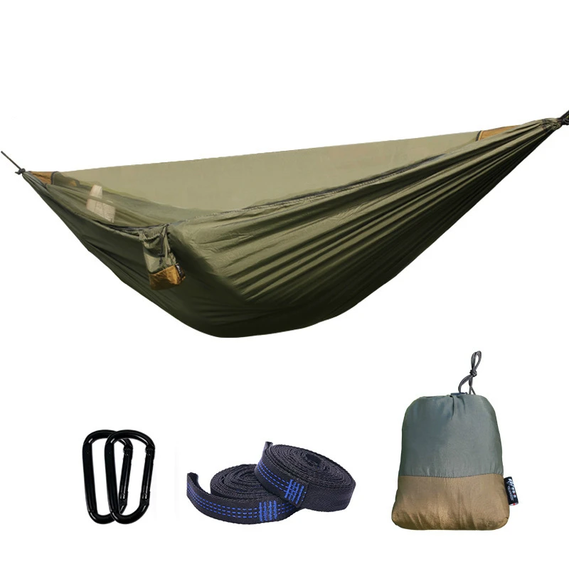 Hamaca portátil ultraligera con mosquitera, tienda de campaña para exteriores, patio trasero, senderismo, mochilero, viaje, Camping