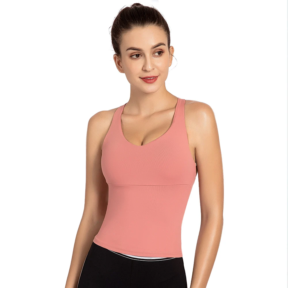 LUKITAS Women Yoga Vest Sports Cross Fitness Tight Running Training Workout Female Yoga Shirts Nylon Sportswear Vest Tank XL