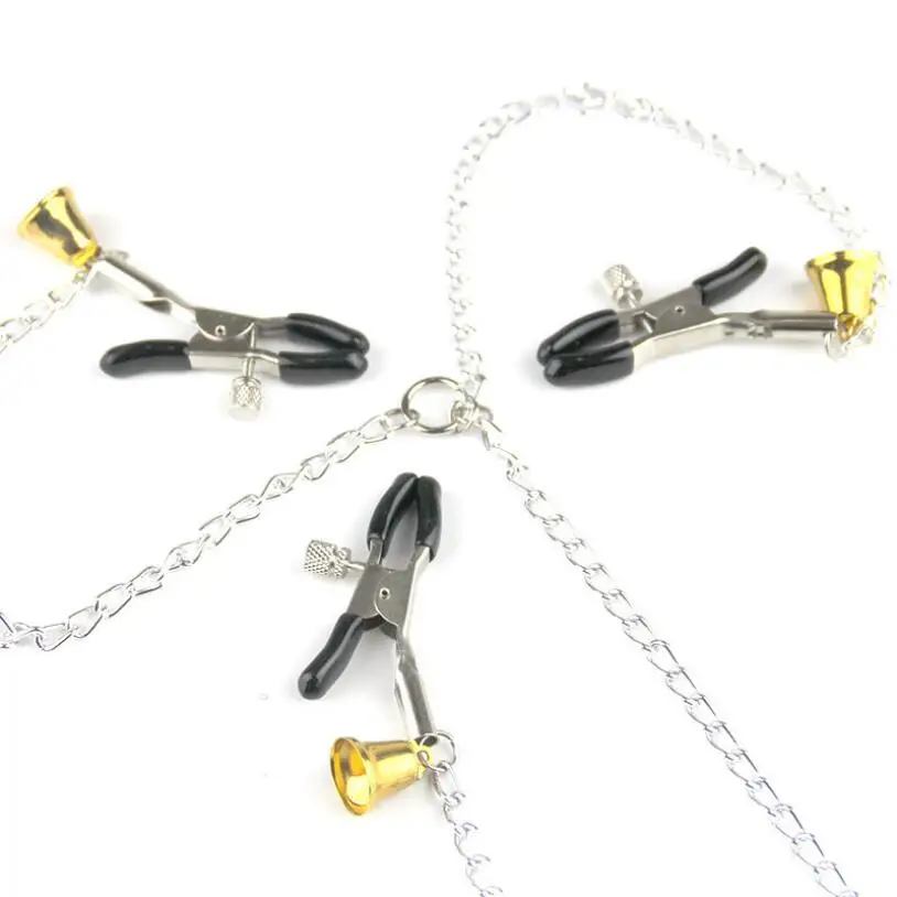 1 ペア金属ボンデージ乳首クランプチェーン乳首クリップ陰唇スレーブ緊縛女性のおもちゃセックスゲーム性的ゲーム S0218