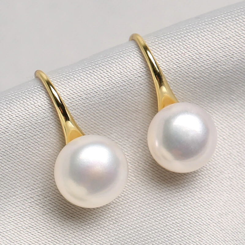 

Fashion Real Freshwater 8-9MM Pearl Earrings Drop Earrings Nice Party Wedding Girl Female Women Gift 10 pairs/lot