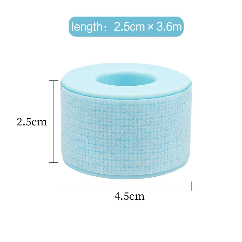 2 Rolls Eyelash Extension Pink/blue Tape Non-Woven Gentle Silicone Gel Tape for Grafting False Eyelash Patch Under Eye Pads Tool