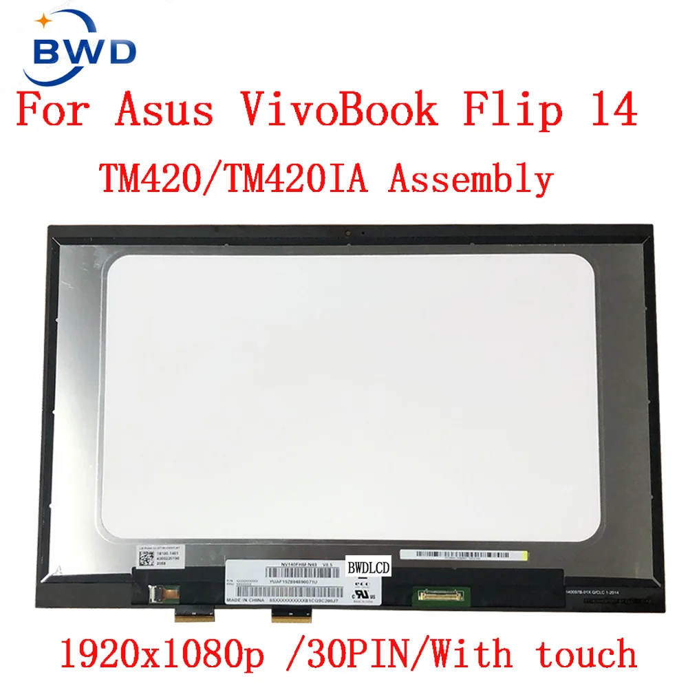 

14 inch lcd touch assembly replacement For Asus VivoBook 14 TM420 TM420I TM420IA-EC069T laptop panel