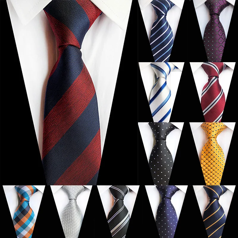 New 8cm Striped Dark Tie Business Casual Luxury Mens Neck Ties Wedding Party Neck Tie Formal Dress Neck Tie