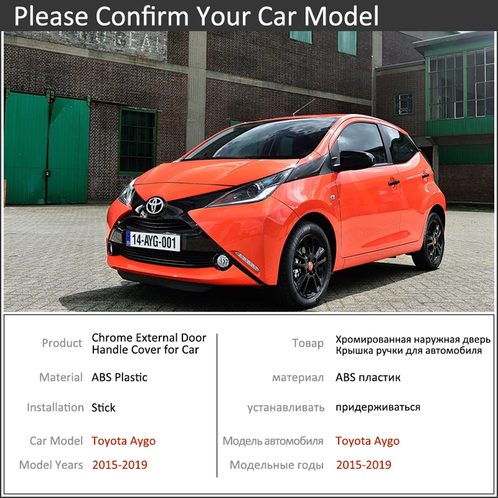 

for Toyota Aygo MK2 2015~2019 2016 2017 2018 Chrome Car Handle Cover Protector Shell Luxury Covering Auto-Accessories-Goods