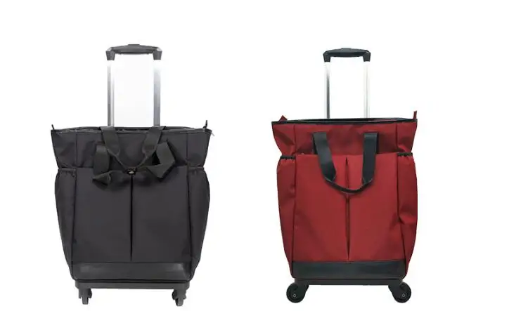 Travel trolley bags on wheels carry on hand luggage bag Trolley shopping bag on wheels travel wheeled bag short trip luggage bag