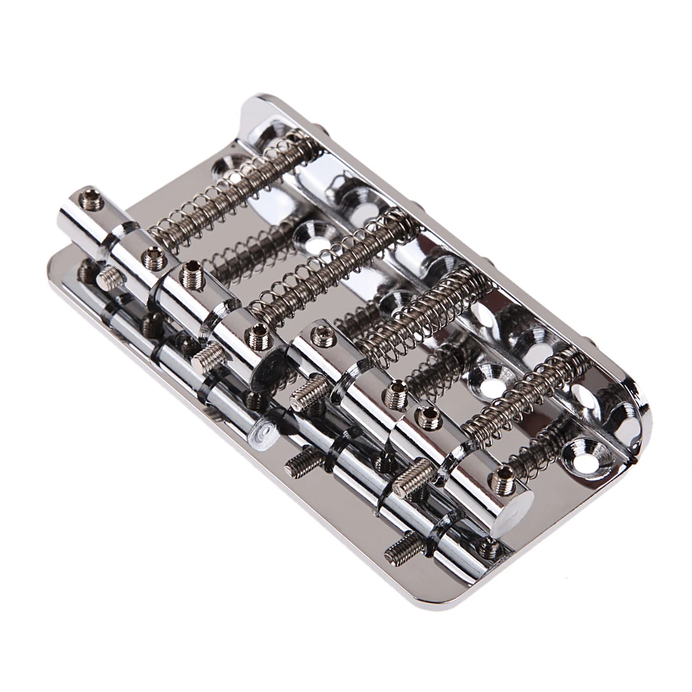 New Chrome Vintage Style Bridge For Fender Jazz Bass Guitar 4-String with 4 Scr Guitar accessories