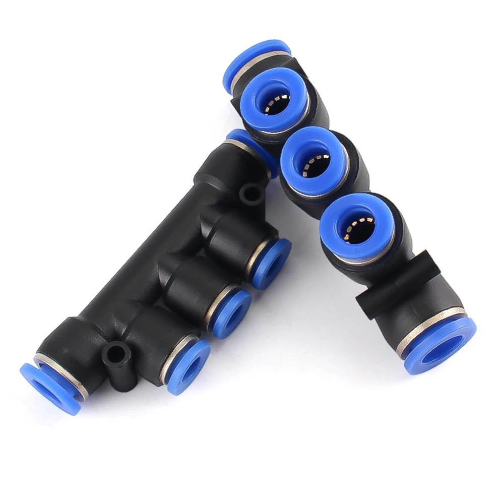 PK PKG pneumatic connector plastic 5-way variable diameter water pipe connector quick-plug air distributor 4mm 6mm 8mm 10mm 12mm