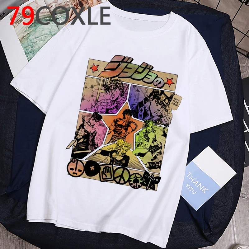 Jojo Bizarre Adventure Funny Cartoon T Shirt Men Fashion Japanese Anime T-shirt Graphic Summer Tshirt Hip Hop Top Tees Male