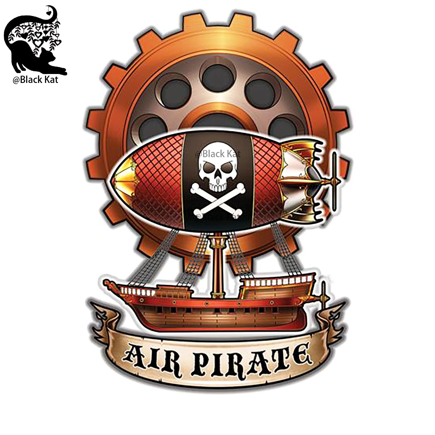 Steampunk Air Pirate Ship Cutting Dies Halloween Airship Metal Stencil For DIY Scrapbooking Card Craft