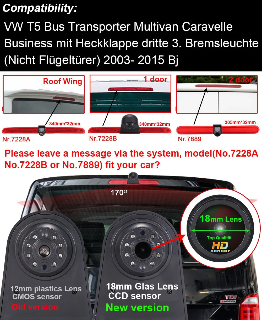 Car back reverse  for VW T5 Transporter Multivan Caravelle Business mit Heckklappe